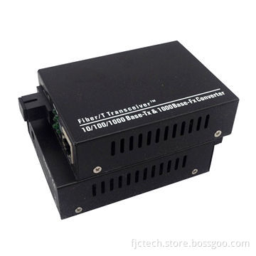 10/100/1000M SC Single-mode Fiber Optical Transceiver, 5V/1A External Power Supply